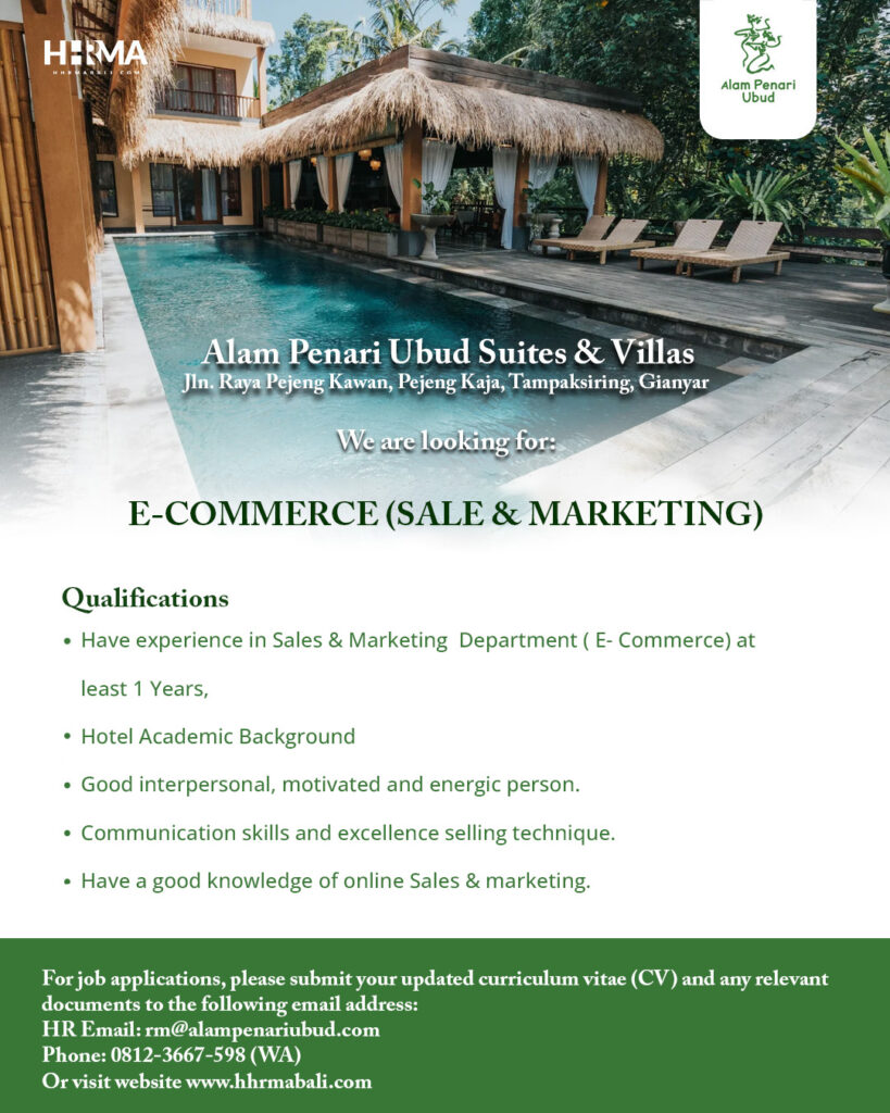 Alam Penari Ubud Suites & Villas - job vacancies