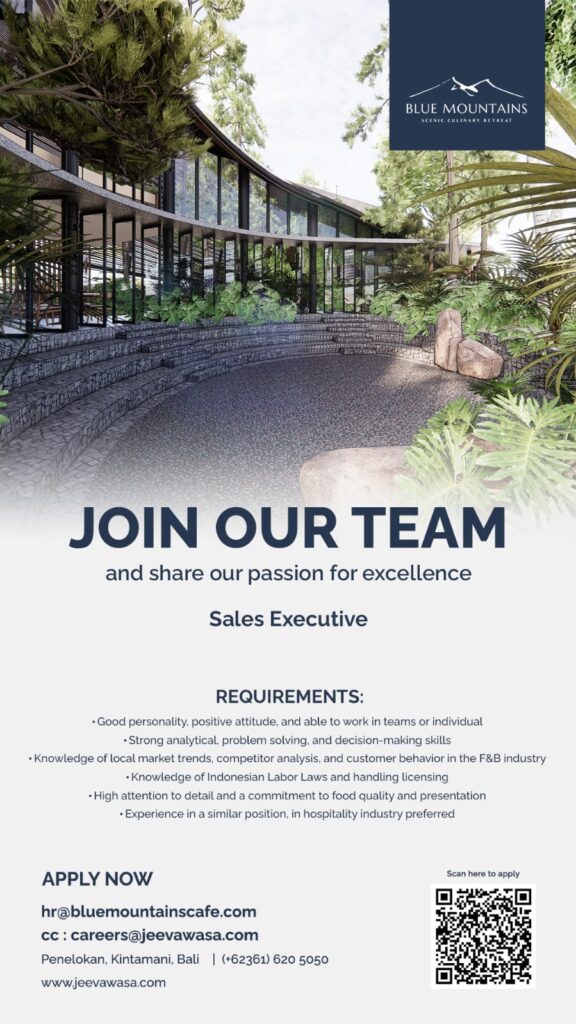 Blue Mountains Bali - Sales Executive